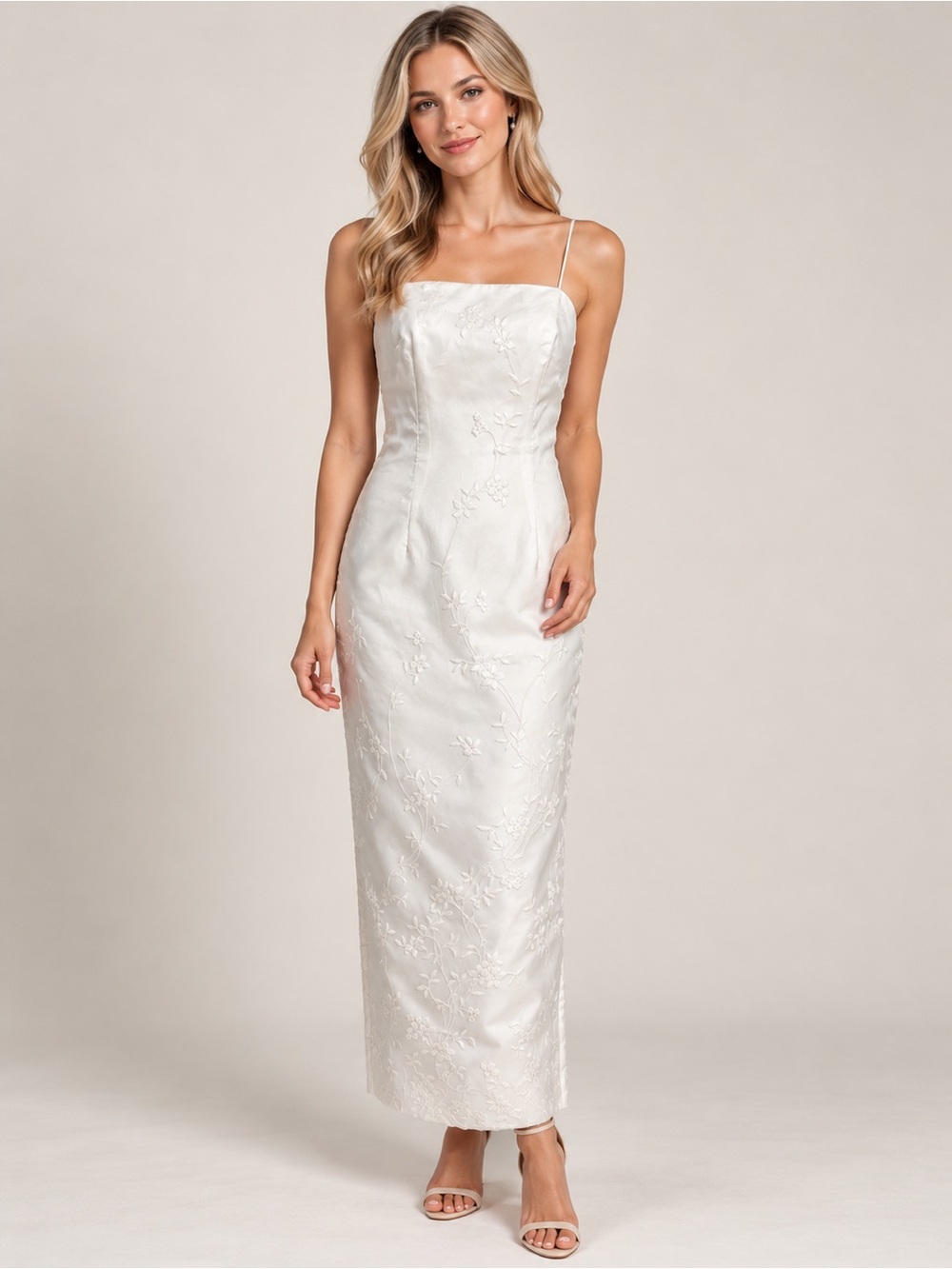 Alex Evenings sz 8 white formal wedding rehearsal dress